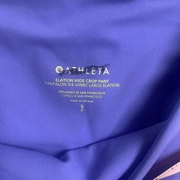 Athleta Elation Wide Crop Pants Adonis Blue Size Small NWOT - Picture 4 of 7